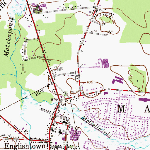 Topographic Map of Englishtown Manalapan First Aid Squad, NJ
