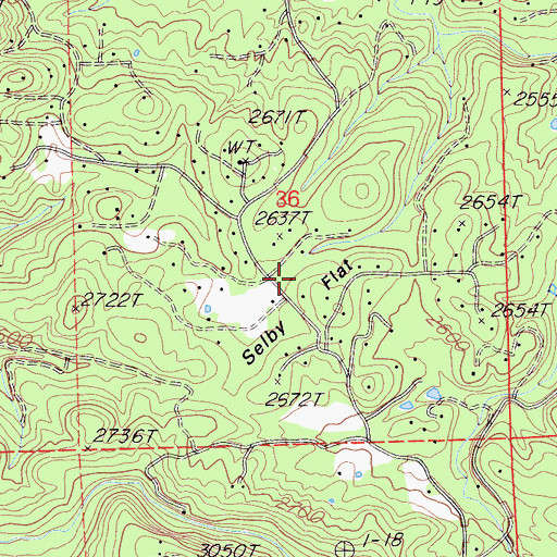 Topographic Map of Selby Flat, CA