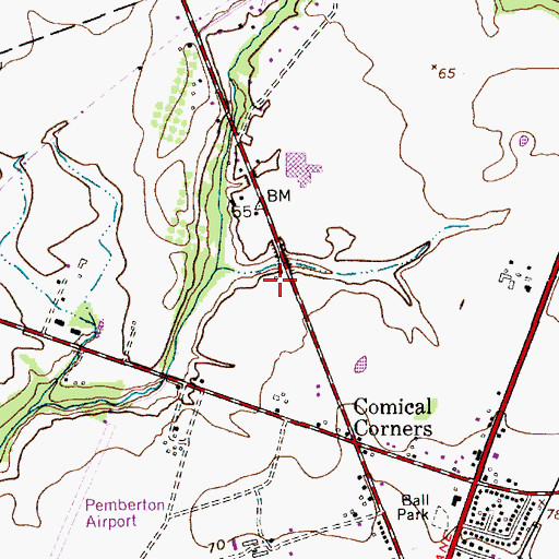 Topographic Map of Pemberton First Aid and Rescue Squad, NJ