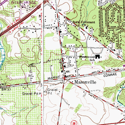 Topographic Map of Mount Laurel Township Emergency Medical Services Station 361, NJ