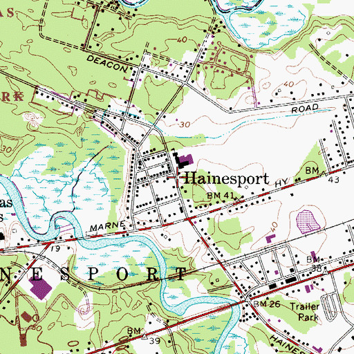 Topographic Map of Hainesport Emergency Squad, NJ