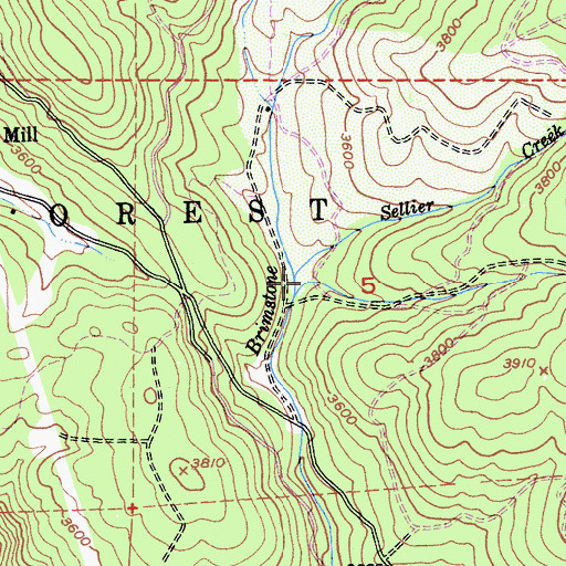 Topographic Map of Sellier Creek, CA