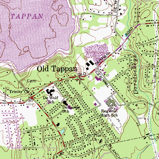 Topographic Map of Old Tappan Volunteer First Aid Corps Ambulance, NJ