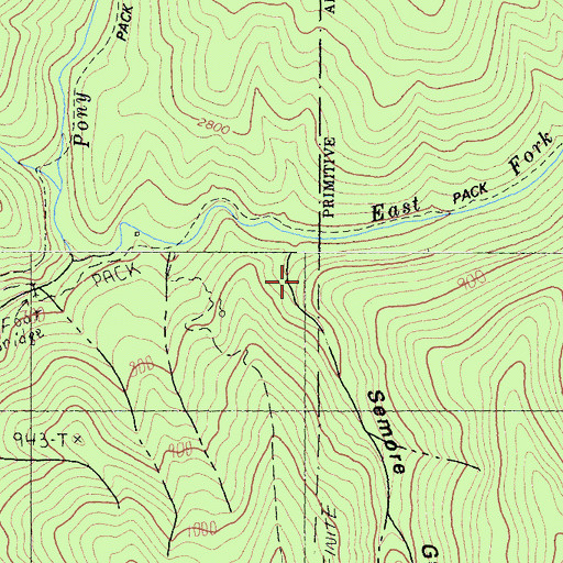 Topographic Map of Semore Gulch, CA