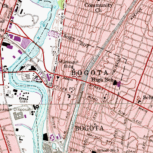 Topographic Map of Kennedy Emergency Services Building, NJ