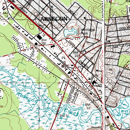 Topographic Map of Absecon Emergency Services, NJ