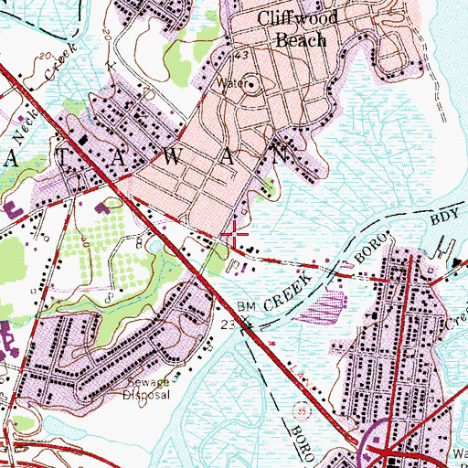 Topographic Map of Aberdeen Township First Aid Squad and Rescue Squad, NJ