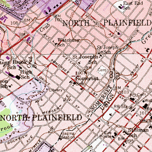 Topographic Map of North Plainfield Rescue Squad, NJ