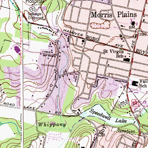 Topographic Map of Morris Minutemen First Aid Squad, NJ