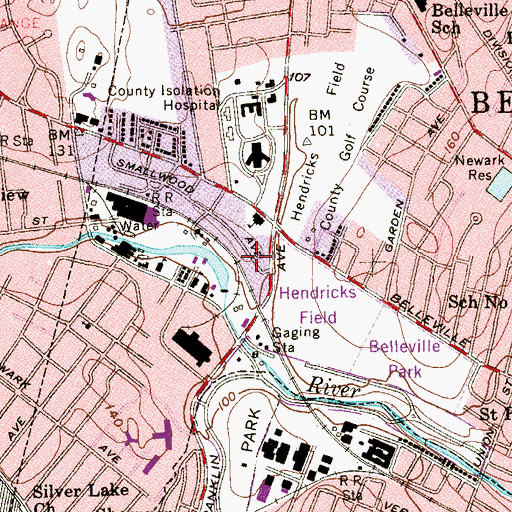 Topographic Map of Care One Medical Services, NJ