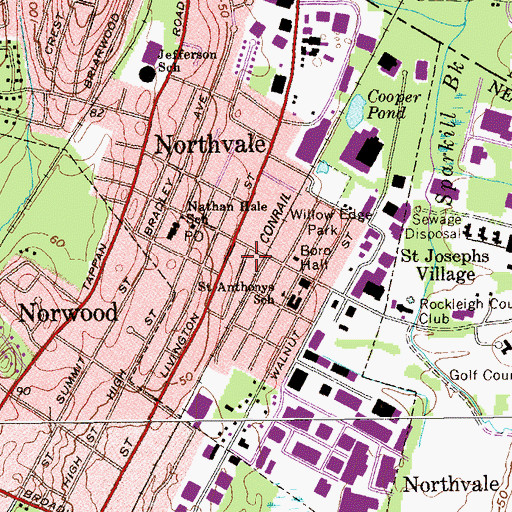 Topographic Map of Northvale Volunteer Ambulance, NJ