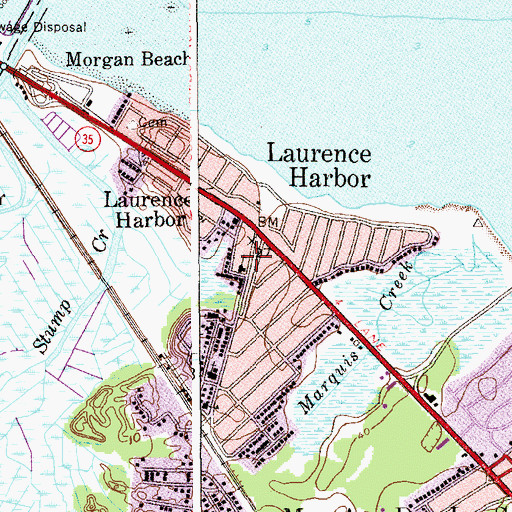 Topographic Map of Laurence Harbor First Aid Squad, NJ