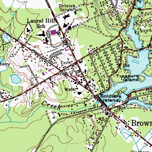 Topographic Map of Browns Mills Emergency Squad, NJ
