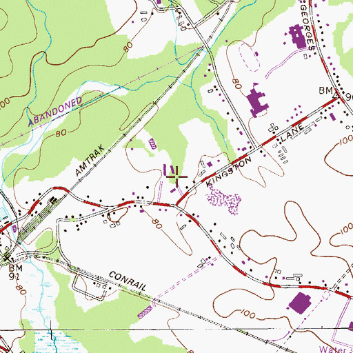 Topographic Map of Robert Wood Johnson Medics, NJ