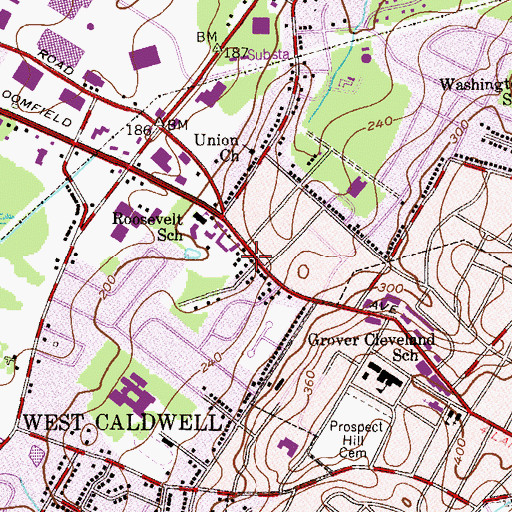 Topographic Map of West Essex First Aid Squad, NJ