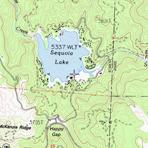 Topographic Map of Sequoia Creek, CA