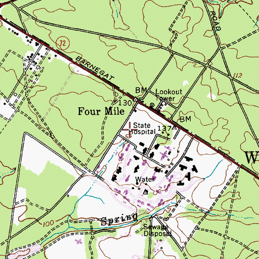 Topographic Map of New Lisbon Developmental Center Ambulance, NJ