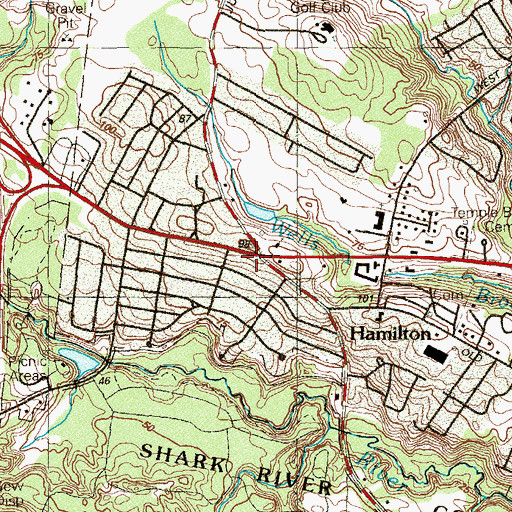 Topographic Map of Hamilton First Aid Squad, NJ
