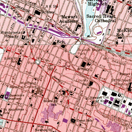 Topographic Map of Inner City Transit Medical Transportation, NJ