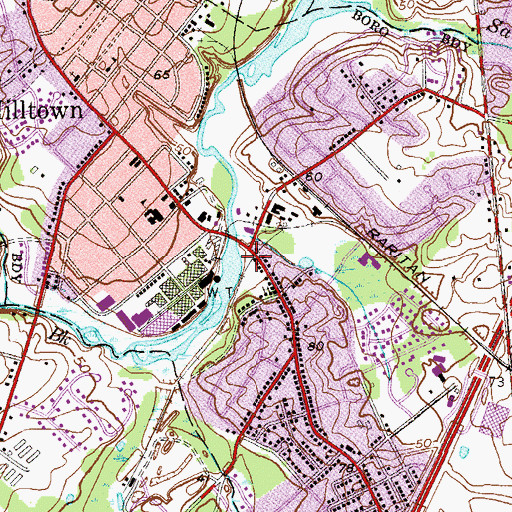 Topographic Map of Milltown Rescue Squad, NJ