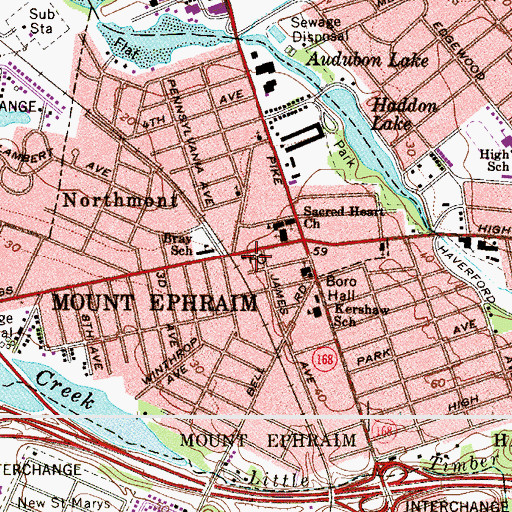 Topographic Map of Mount Ephraim Police Reserves Ambulance, NJ