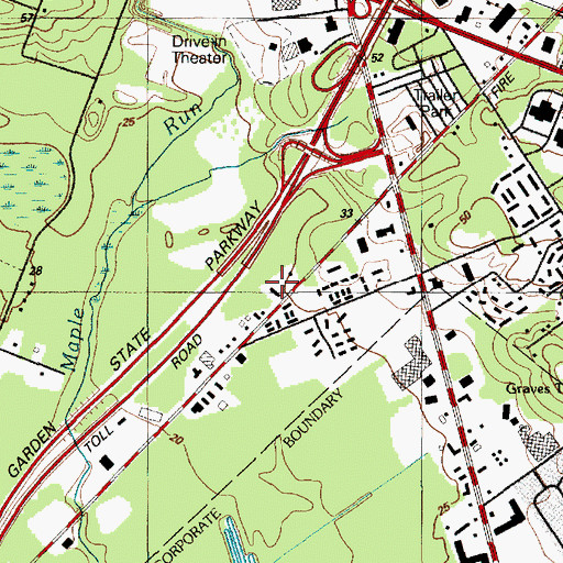 Topographic Map of American Medical Response Shore Operations, NJ