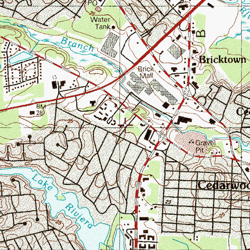 Topographic Map of Brick Township First Aid Squad, NJ