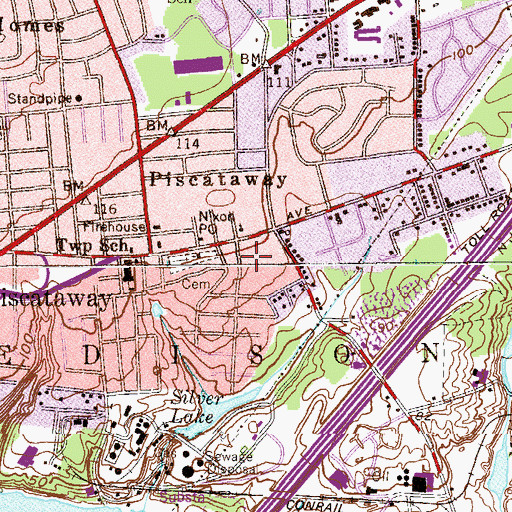 Topographic Map of Edison First Aid Squad 1, NJ
