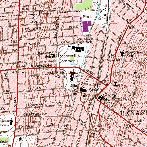 Topographic Map of Tenafly Ambulance Corps, NJ
