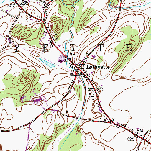 Topographic Map of Lafayette Volunteer Emergency Squad, NJ