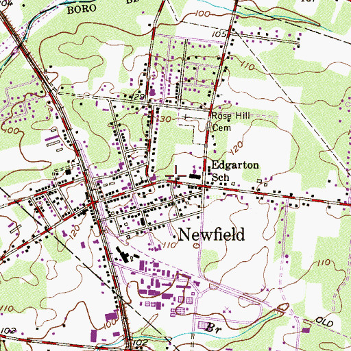 Topographic Map of Newfield Ambulance Corps, NJ