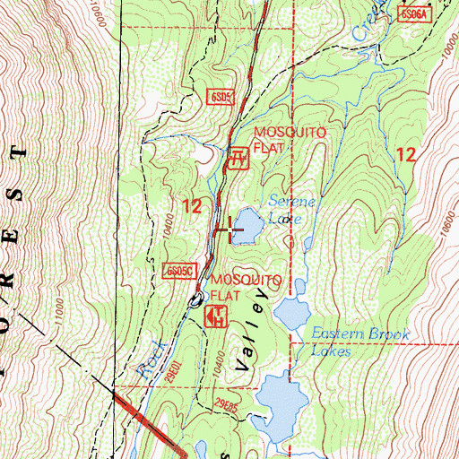 Topographic Map of Serene Lake, CA