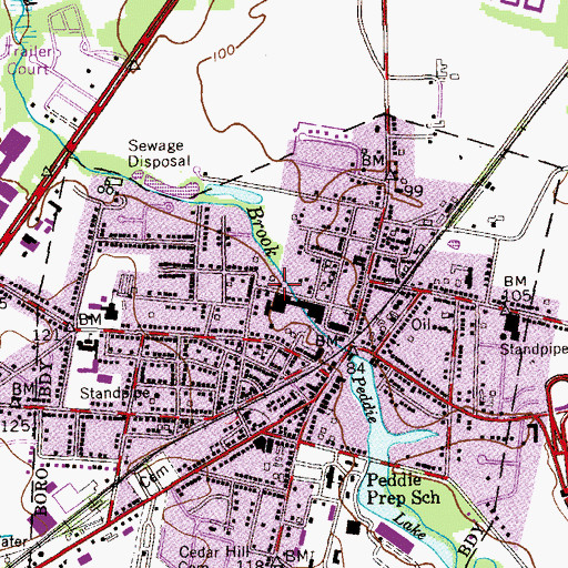 Topographic Map of Hightstown First Aid Squad, NJ