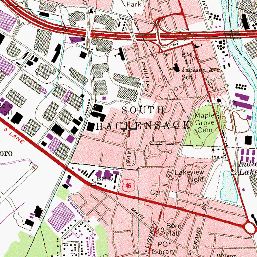 Topographic Map of South Hackensack Ambulance Corps, NJ