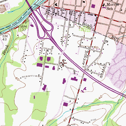 Topographic Map of South Bound Brook First Aid Squad, NJ