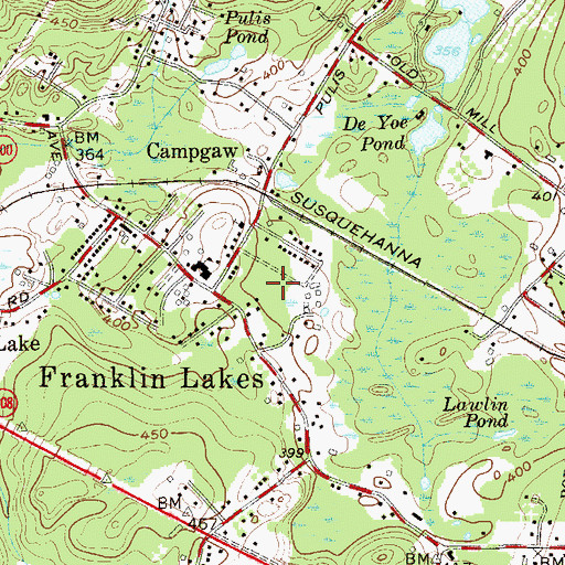 Topographic Map of Franklin Lakes Volunteer Ambulance Corps, NJ