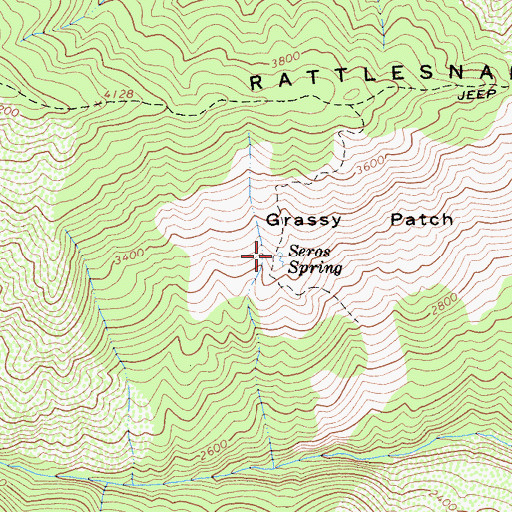 Topographic Map of Seros Spring, CA