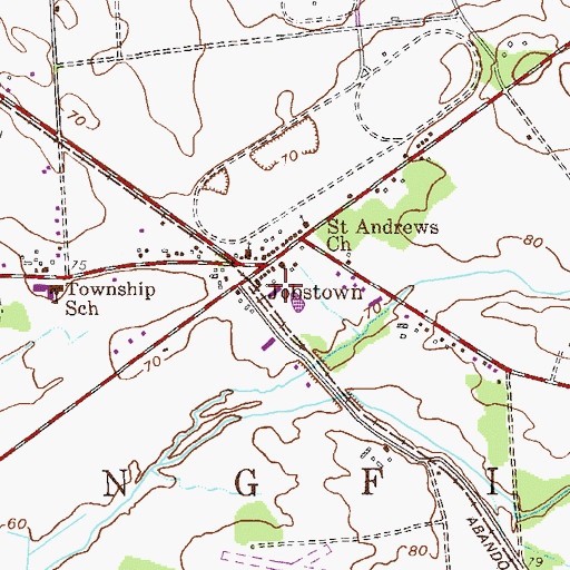 Topographic Map of Springfield Township Emergency Medical Services, NJ