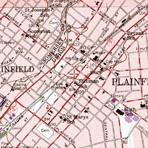 Topographic Map of Amaker and Porterfield Transportation Medical Transport, NJ