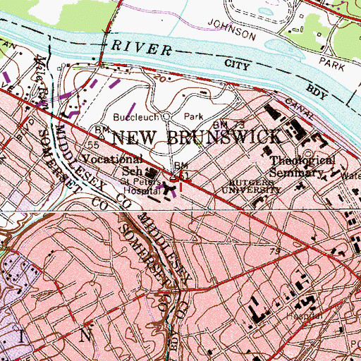 Topographic Map of First Response Ambulance, NJ