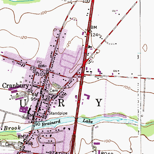 Topographic Map of Cranbury First Aid Squad 48, NJ