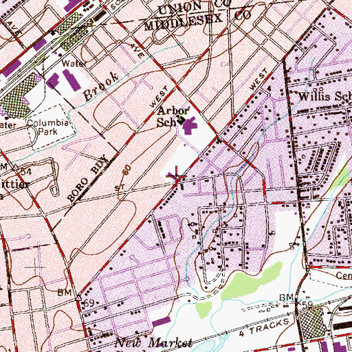 Topographic Map of Arbor Rescue Squad, NJ