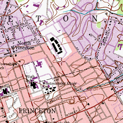 Topographic Map of Princeton First Aid Rescue Squad, NJ