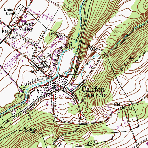 Topographic Map of Califon First Aid Squad, NJ