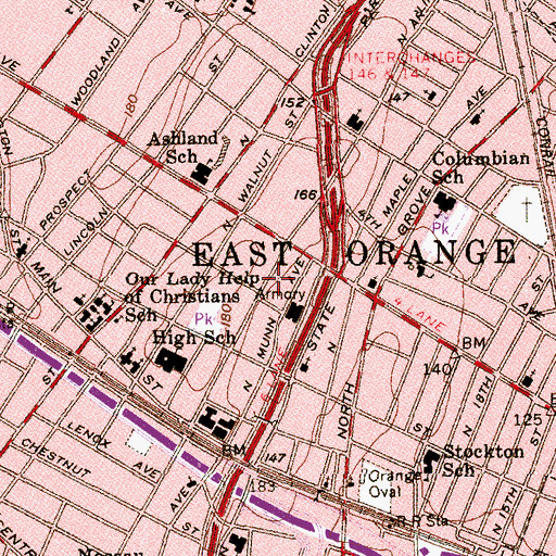 Topographic Map of Emergency Medical Response of New Jersey, NJ