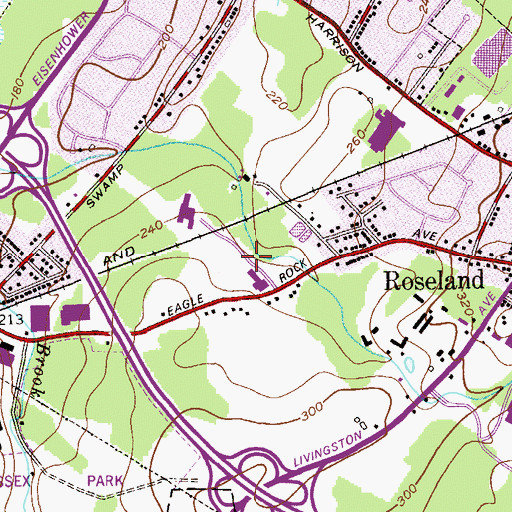 Topographic Map of Roseland First Aid Squad, NJ