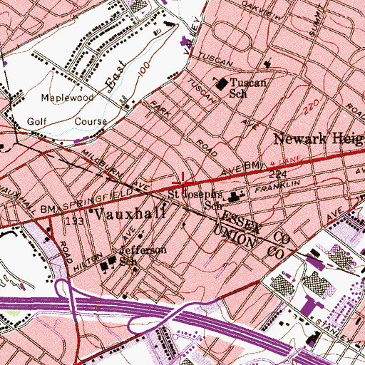 Topographic Map of Prestige Care Medical Service, NJ