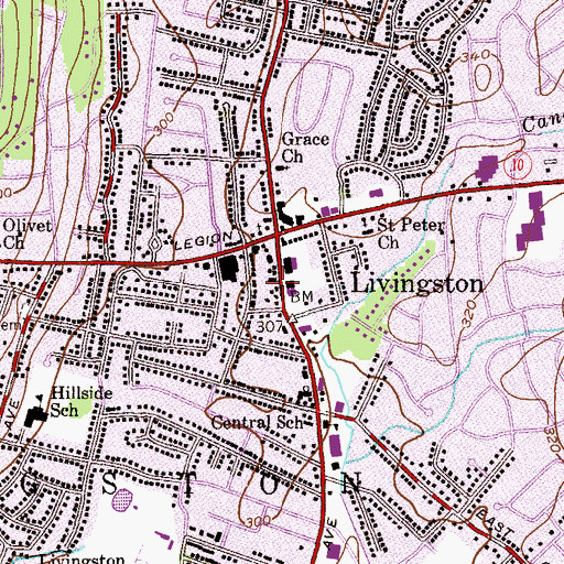 Topographic Map of Livingston First Aid Squad, NJ