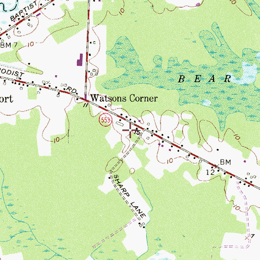 Topographic Map of Downe Township Ambulance, NJ
