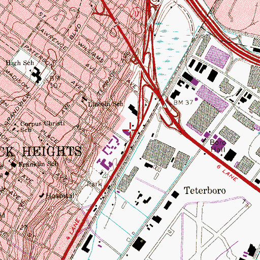 Topographic Map of Aaron Medical Transport, NJ